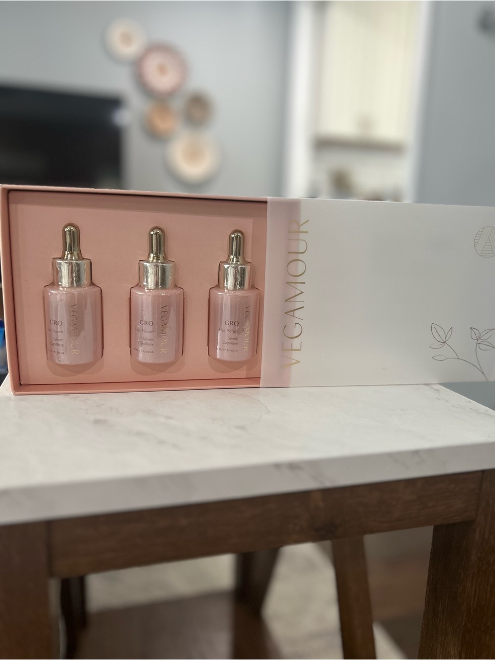 Vegamour Pink Growth Serum Trio for Women - Hydrating Scalp & Lash Support